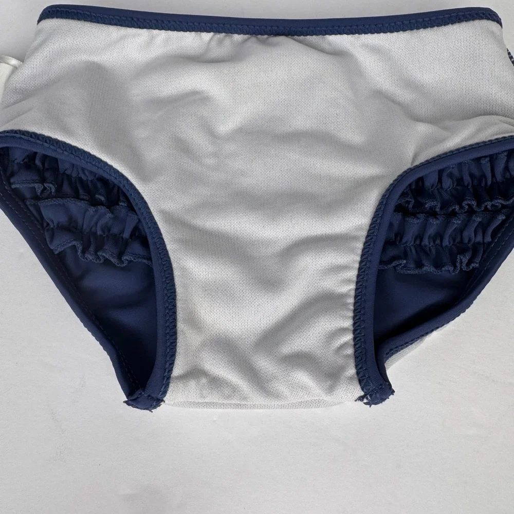 RuffleButts Navy Blue Ruffled Swim Bottoms Baby Girl 12-18M Triple Tier Ruffle